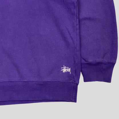 Stussy 90’s Boxy Stock Logo Crewneck - XL | Large, Purple