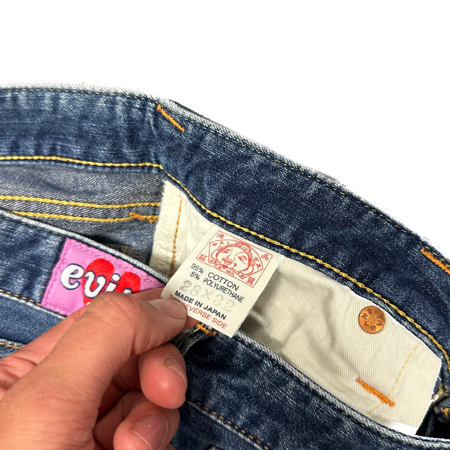 Evisu Selvedge Jeans With Loveheart Embroidery ( W28 )