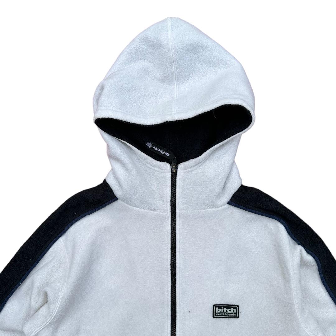 Bitch Skateboard White Fleece Hooded Jacket - Known Source