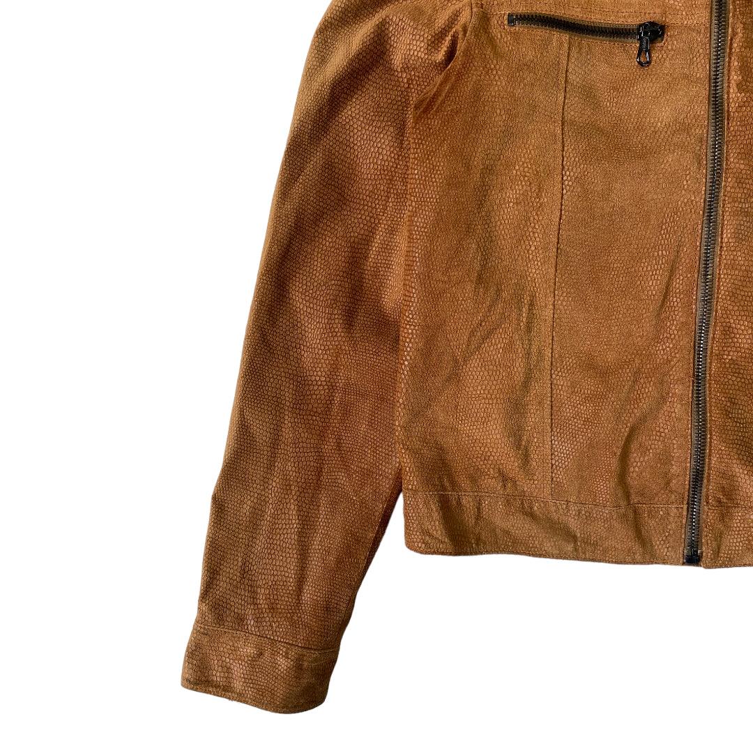 Armani Jeans Tan Snakeskin Leather Jacket - Known Source