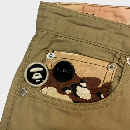 Bape Aape desert camo logo trousers - w34