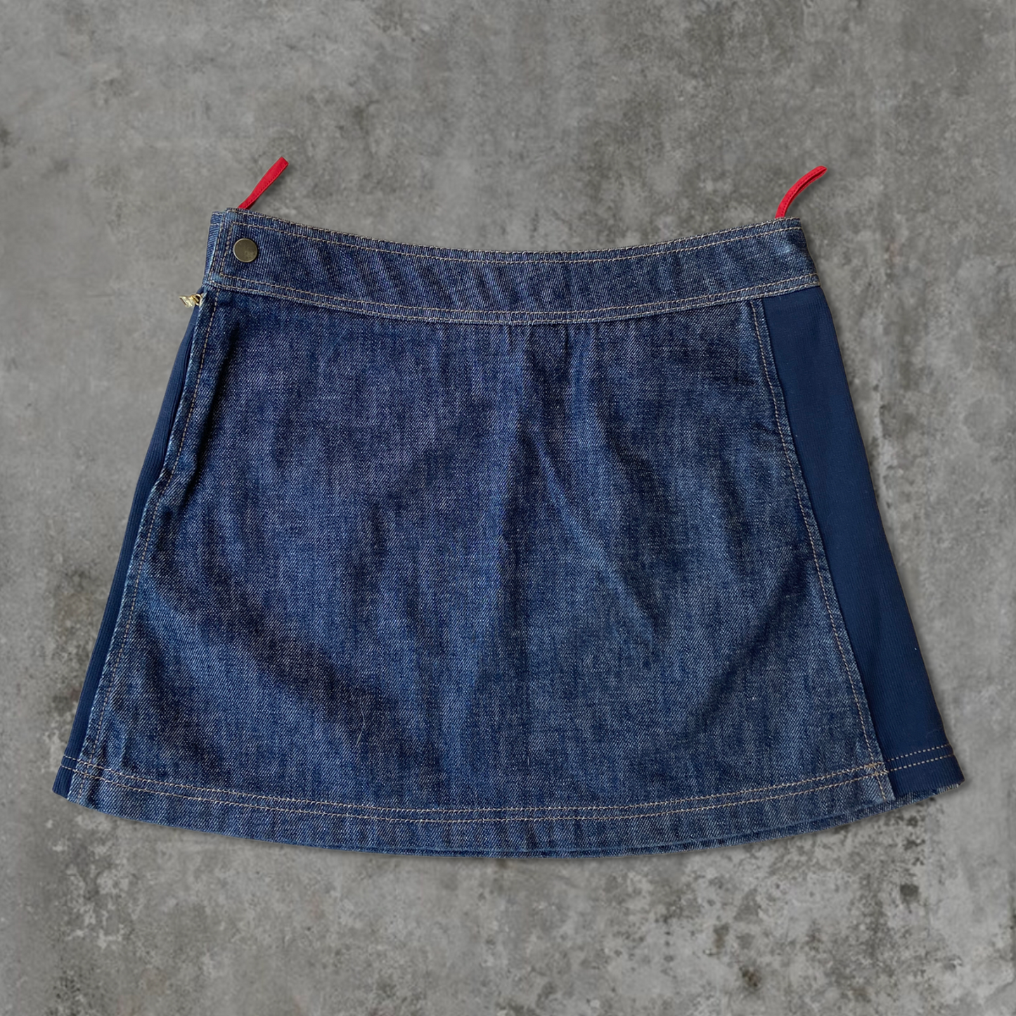 PRADA SPORT DENIM & NYLON MINI SKIRT - M
