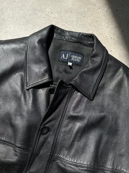 Armani Jeans Smooth Leather Jacket - XL