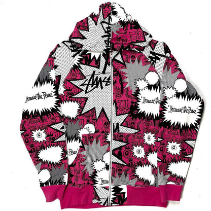 Stüssy Cartoon Monogram Hoodie In Pink ( M )