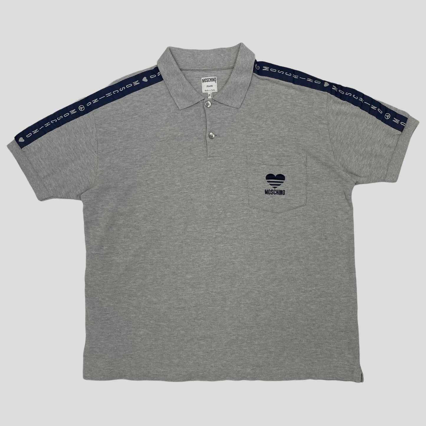 Moschino Jeans 90’s Taped Monogram Polo - XL