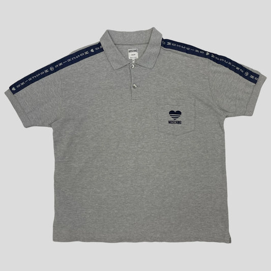 Moschino Jeans 90’s Taped Monogram Polo - XL
