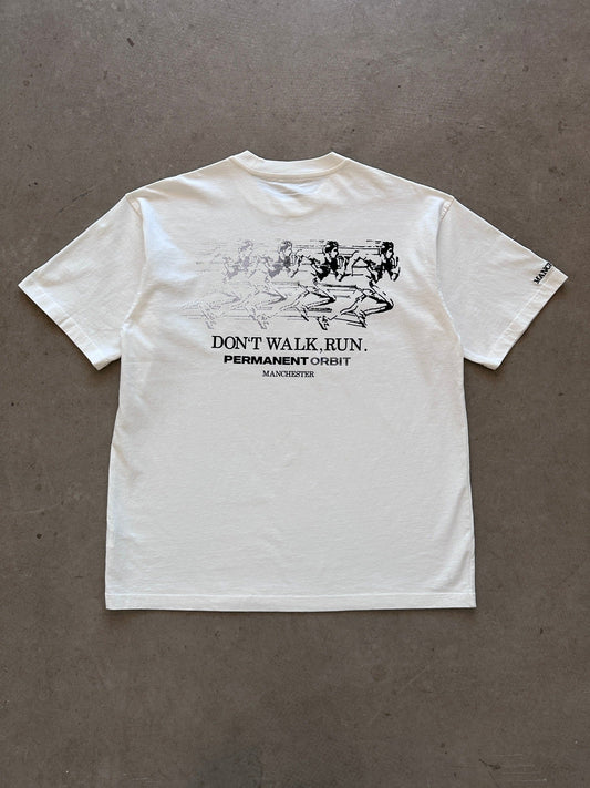 Permanent Orbit Don't Walk, Run T-Shirt - White | Medium, White