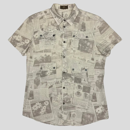 Iceberg Icejeans Newspaper Shirt - M