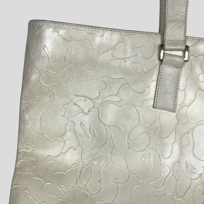 Bape early 00’s cream camo leather tote bag
