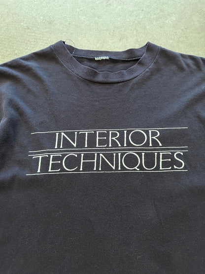1990's Interior Techniques T-Shirt - L | Large, Red