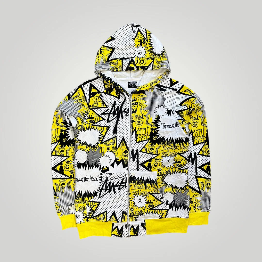 Stüssy ‘Increase The Peace’ Zip Up Hoodie M