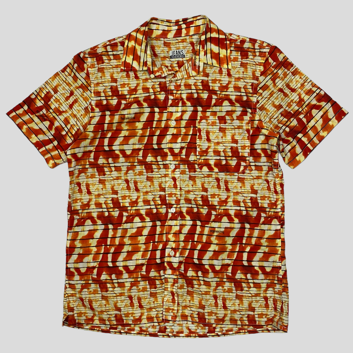 Iceberg Jeans 90’s Blaze Monogram Shirt - M | Orange