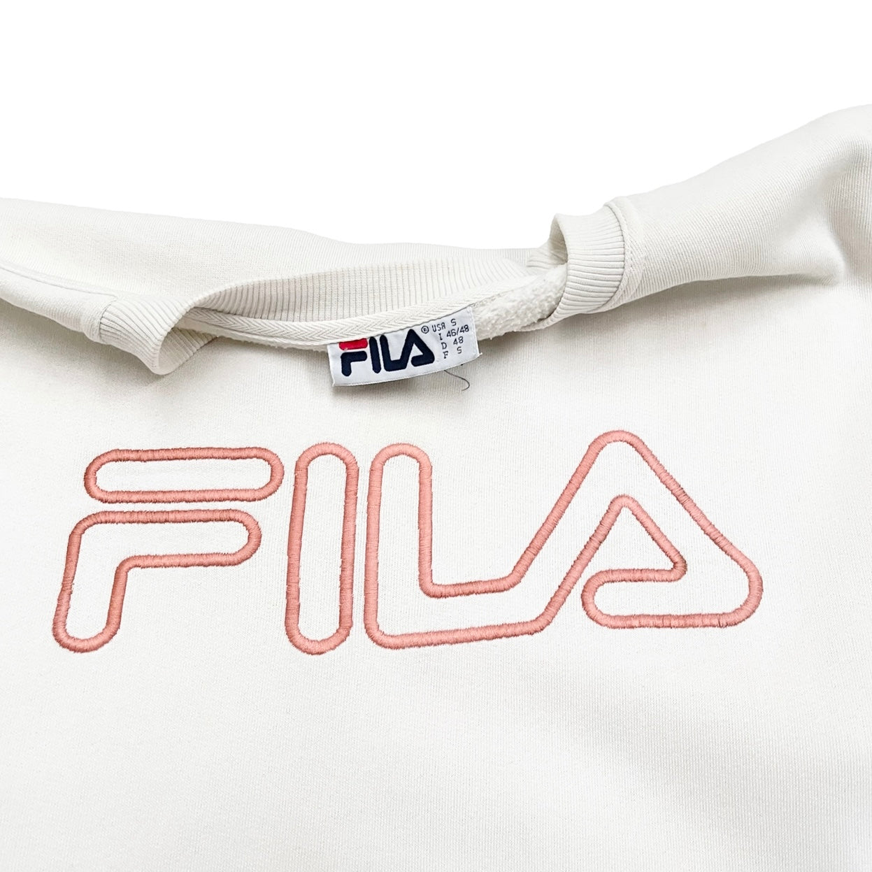 Fila 90s heavyweight embroidered cream sweatshirt (S)