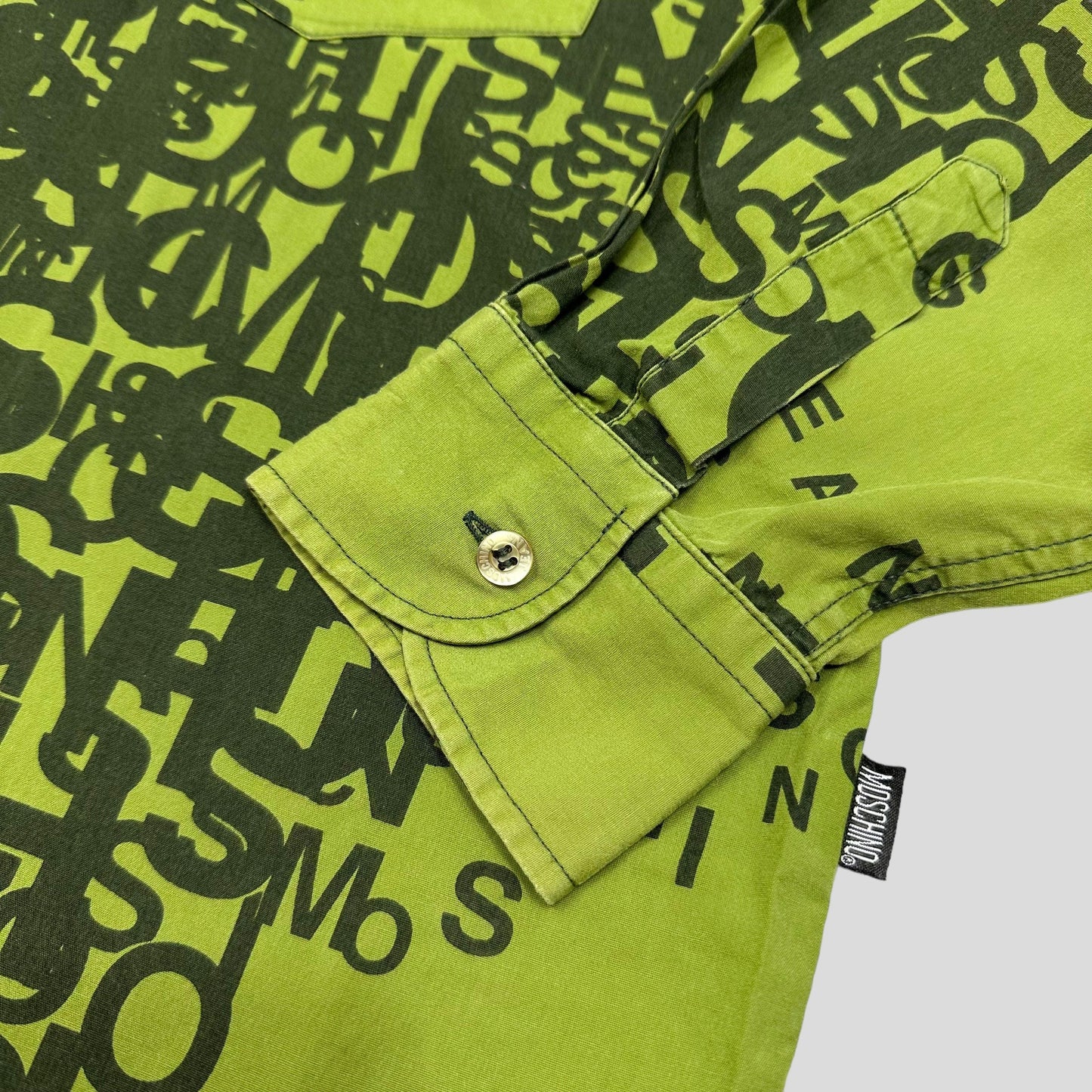 Moschino Jeans 00’s Cryptography Green Shirt - XL