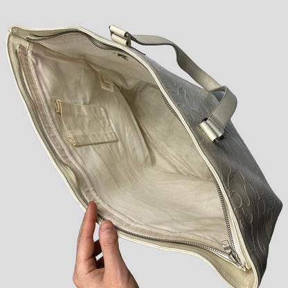 Bape early 00’s cream camo leather tote bag