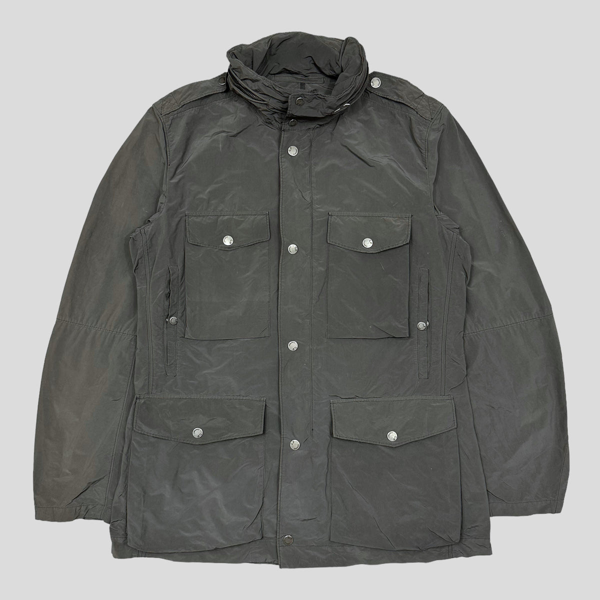 C.P. Company SS08 Nylon Metal Multipocket Trench Coat- L | Large, Grey