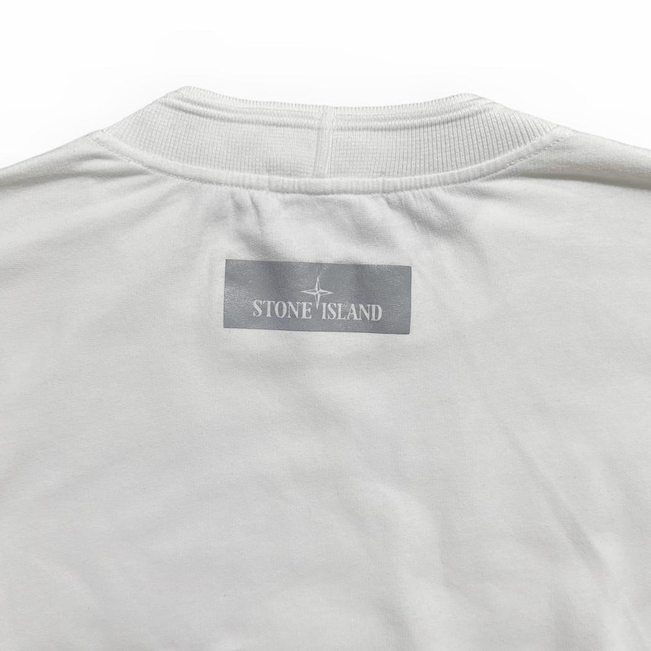 Stone Island Reflective Strip White Crewneck