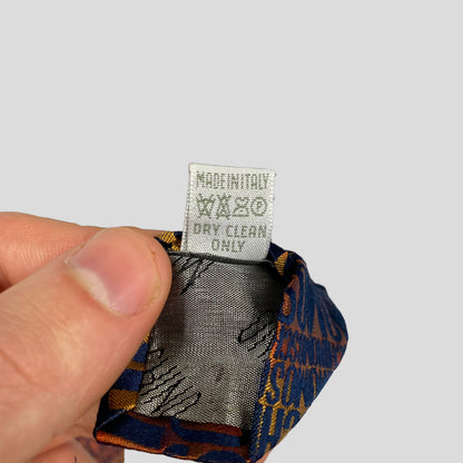 Moschino 90’s Monogram Silk Tie | O/S, Blue