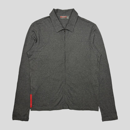 Prada Sport SS99 Grey Zip Shirt - 8 | Medium