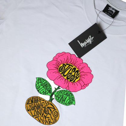 Stussy white flower t-shirt