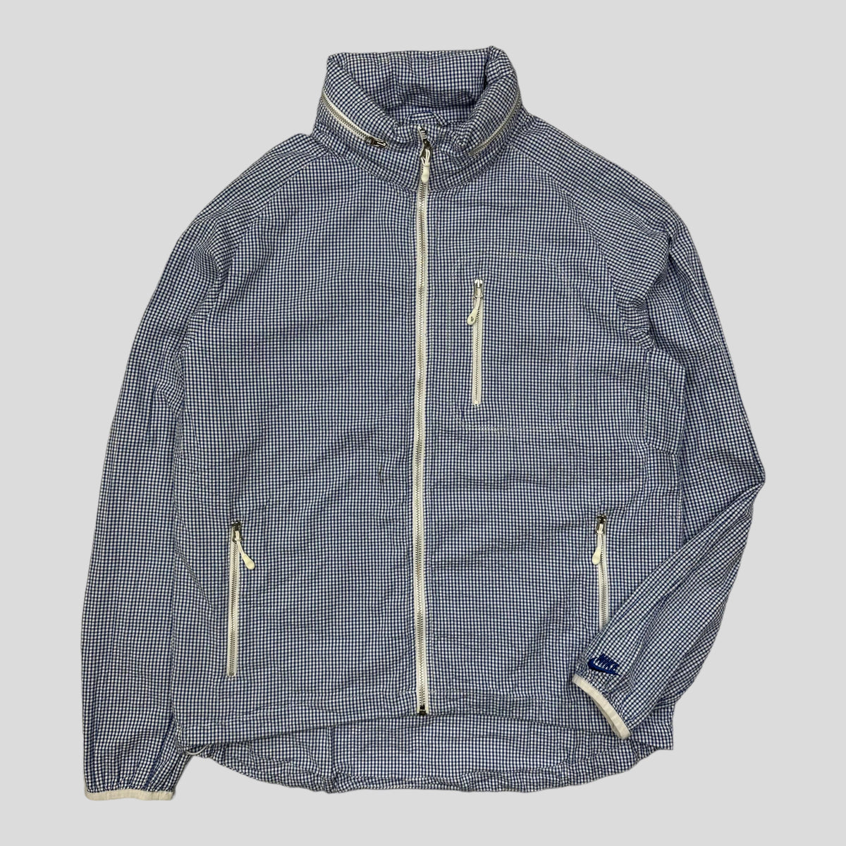 Nike SS11 Gingham Check Jacket - M/L | Medium, Blue