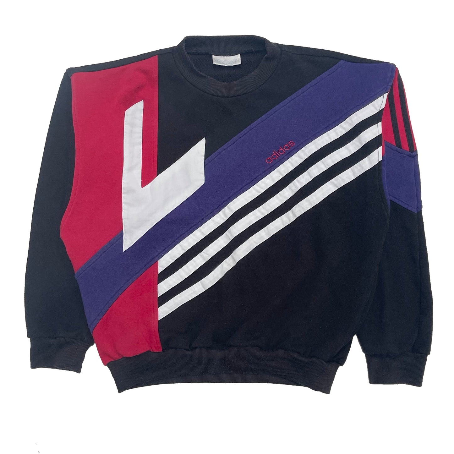 Adidas RARE 90s embroidered colour block sweatshirt (S)