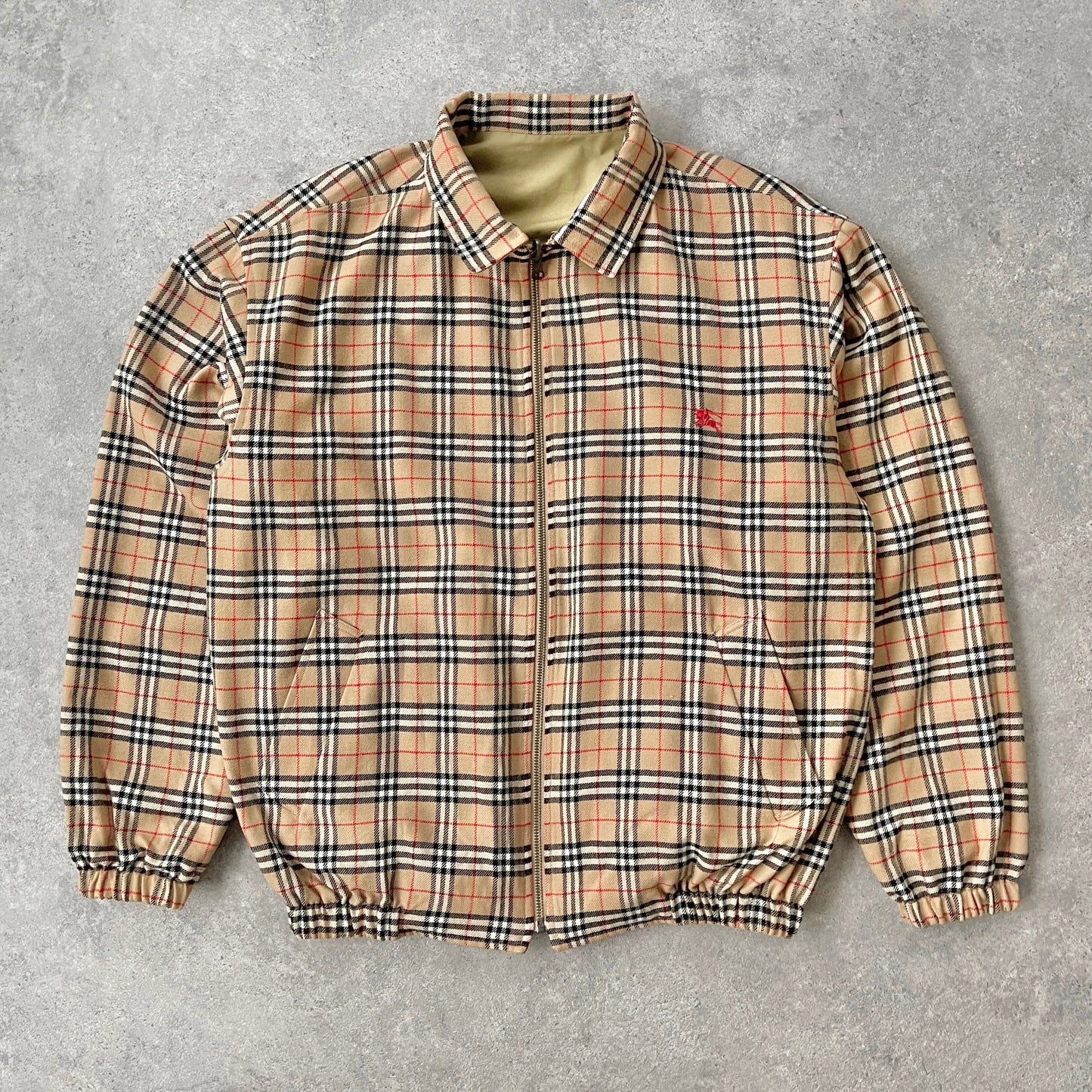 Burberry’s 1990s reversible nova check harrington jacket (M)