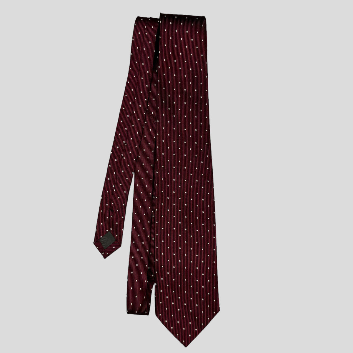 Moschino 80’s Silk Polkadot Tie | O/S, Burgundy