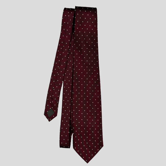 Moschino 80’s Silk Polkadot Tie | O/S, Burgundy