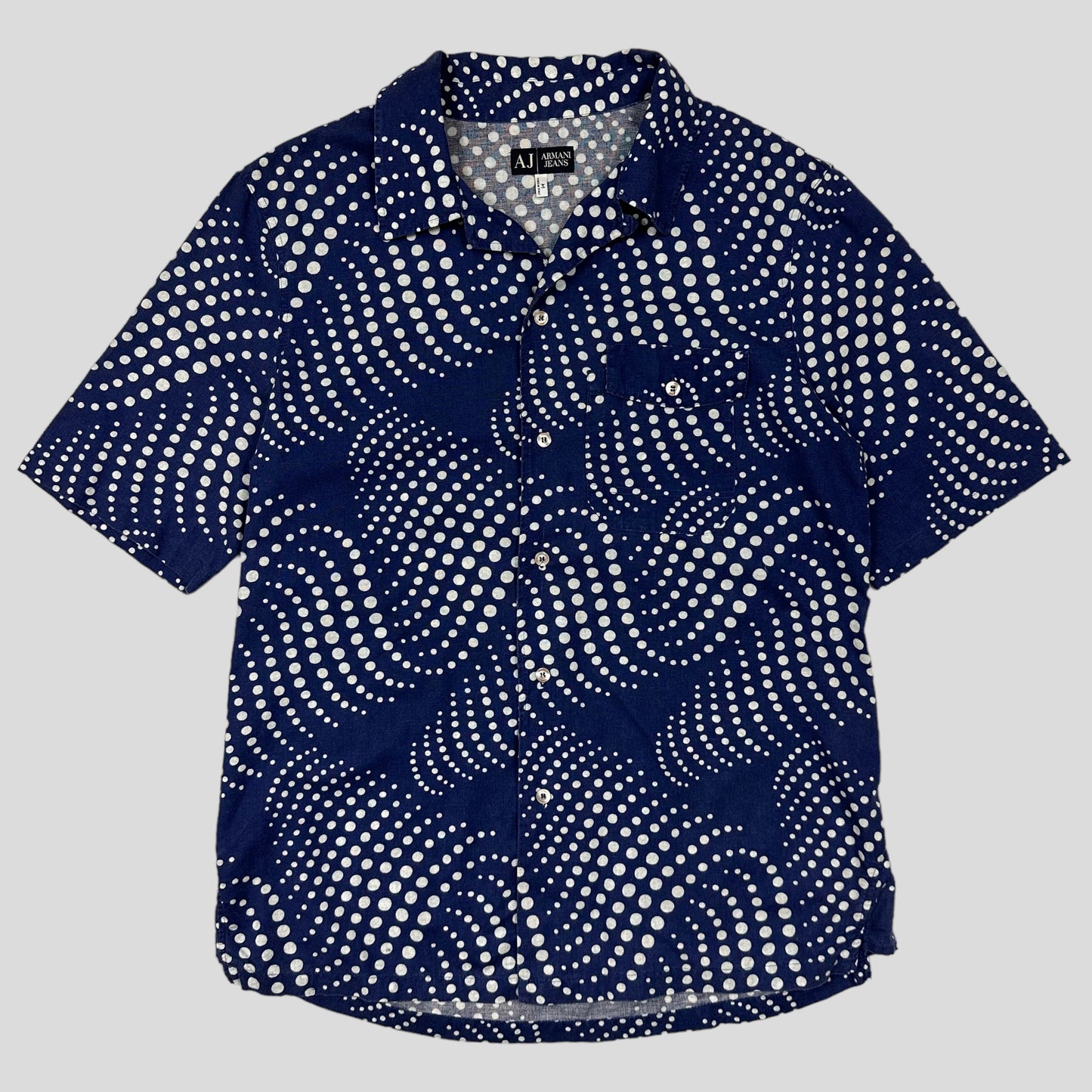 Armani Jeans Windows 1995 Wave Print Shirt - M