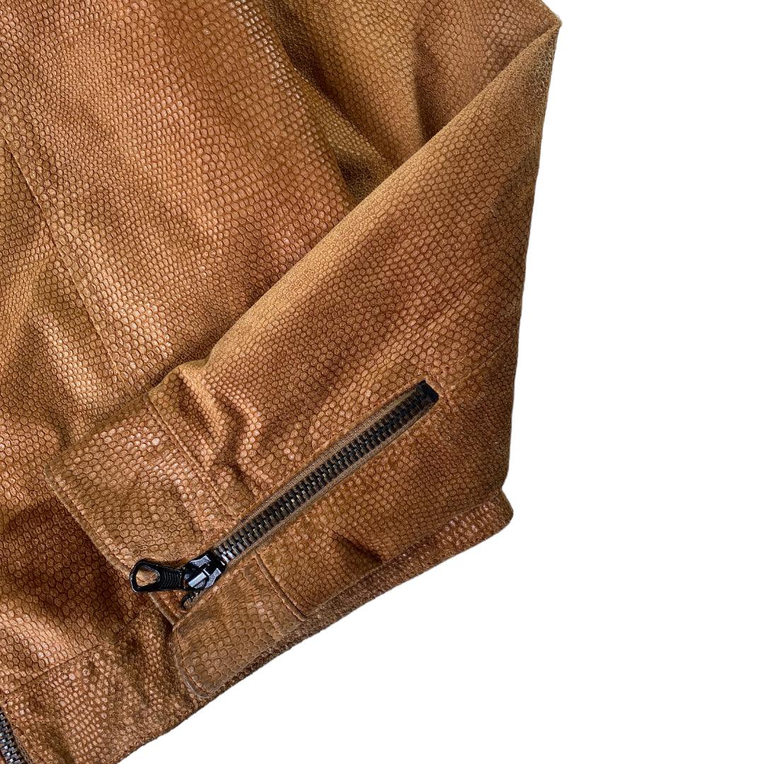 Armani Jeans Tan Snakeskin Leather Jacket - Known Source