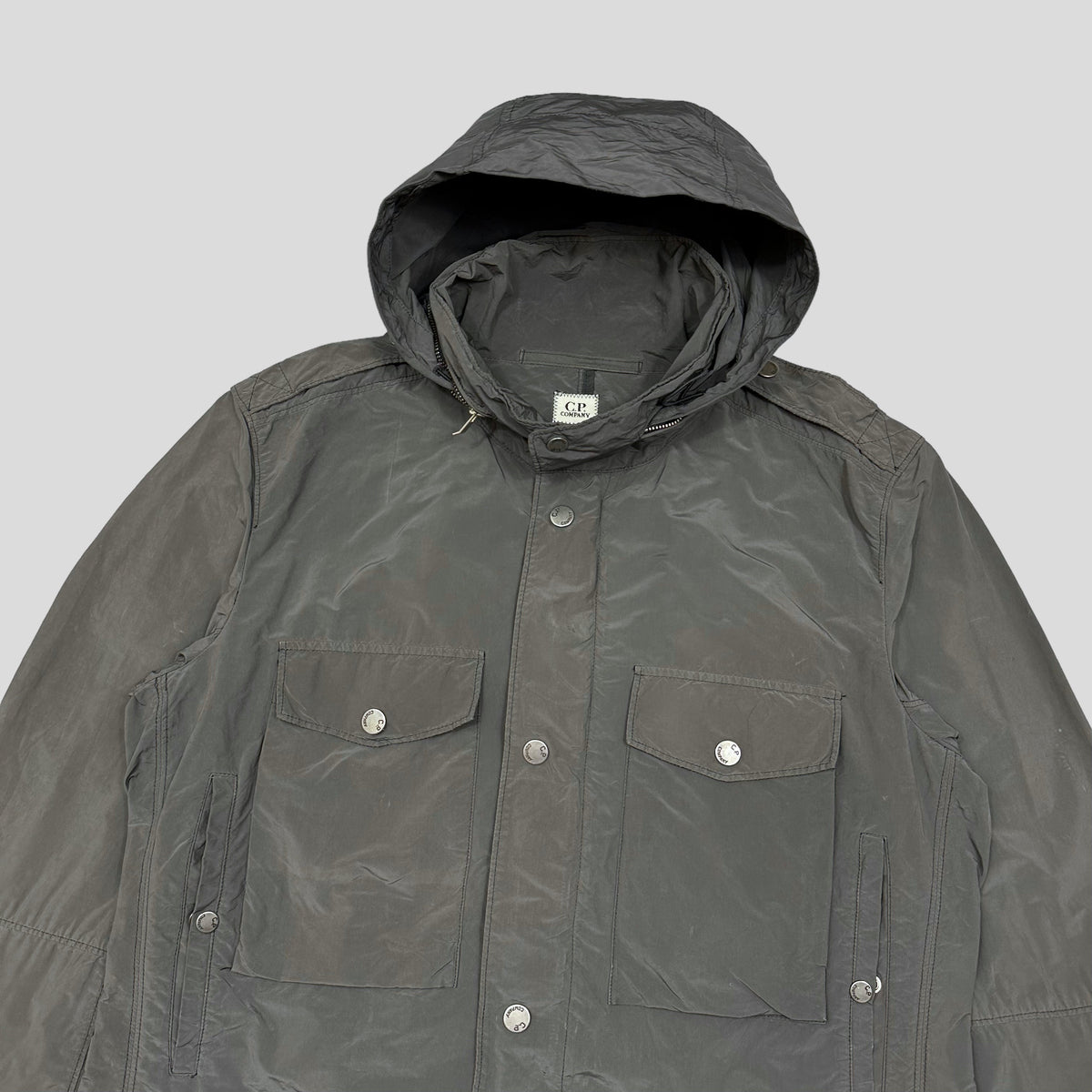 C.P. Company SS08 Nylon Metal Multipocket Trench Coat- L | Large, Grey
