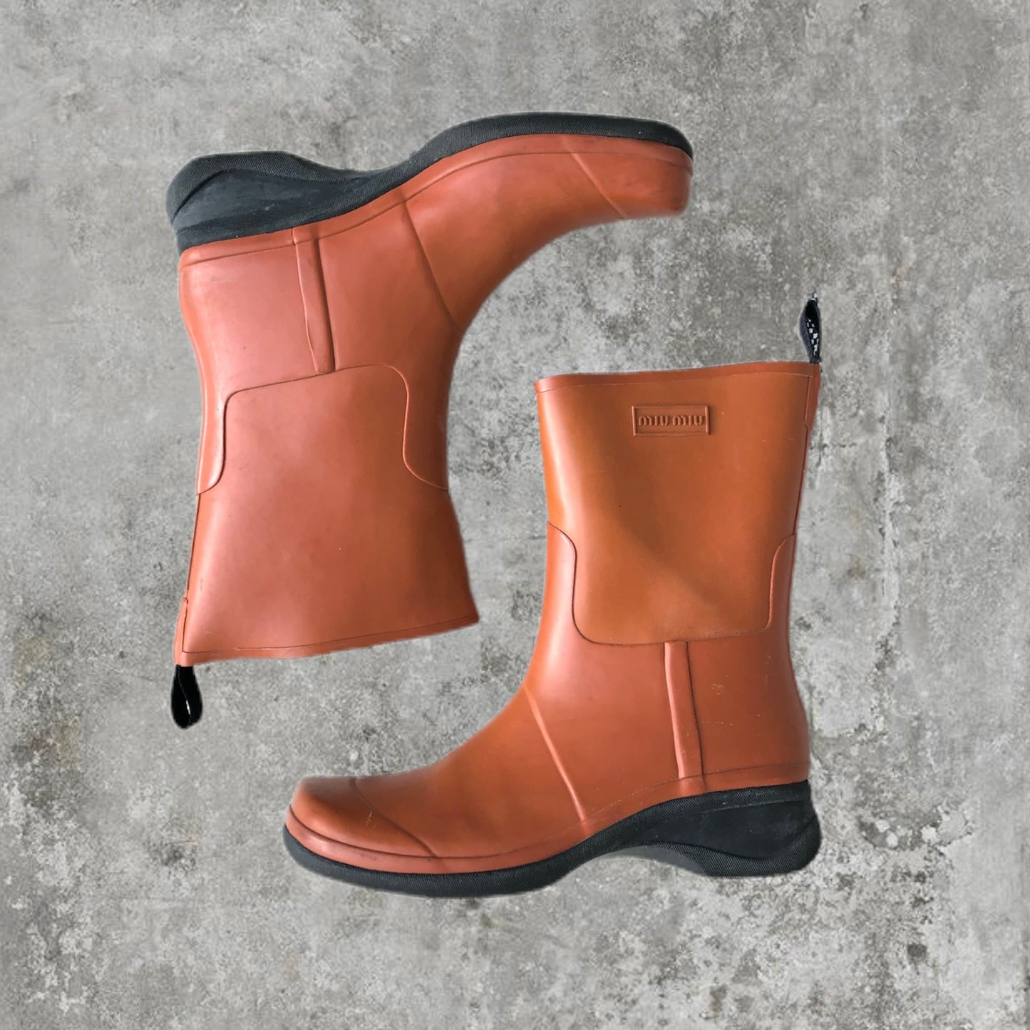 Miu Miu Rain Boots - Size 8 | DEFAULT TITLE, Orange