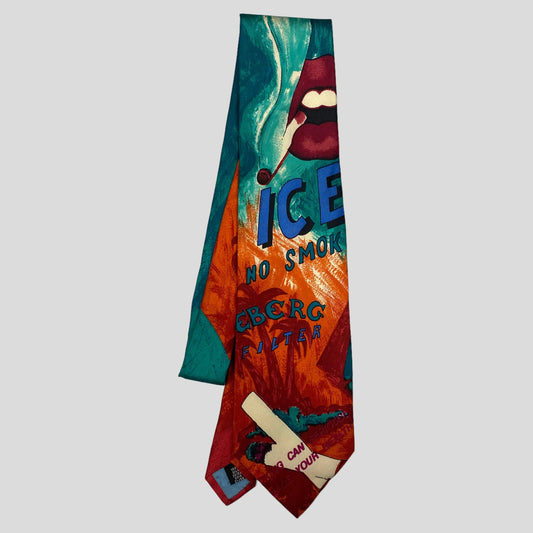 Iceberg 1992 No Smoking Camel Silk Tie