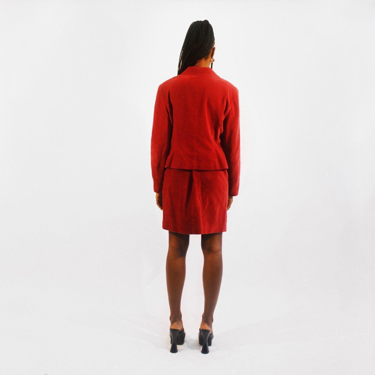 Kenzo Vintage Velvet Red Skirt Suit