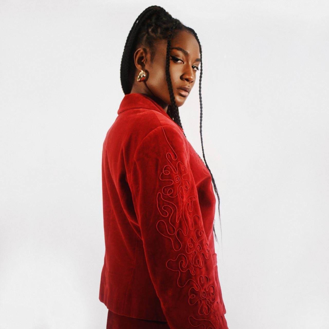 Kenzo Vintage Velvet Red Skirt Suit