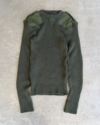 RAF Military Green Knit Sweatshirt – M-on a concrete background