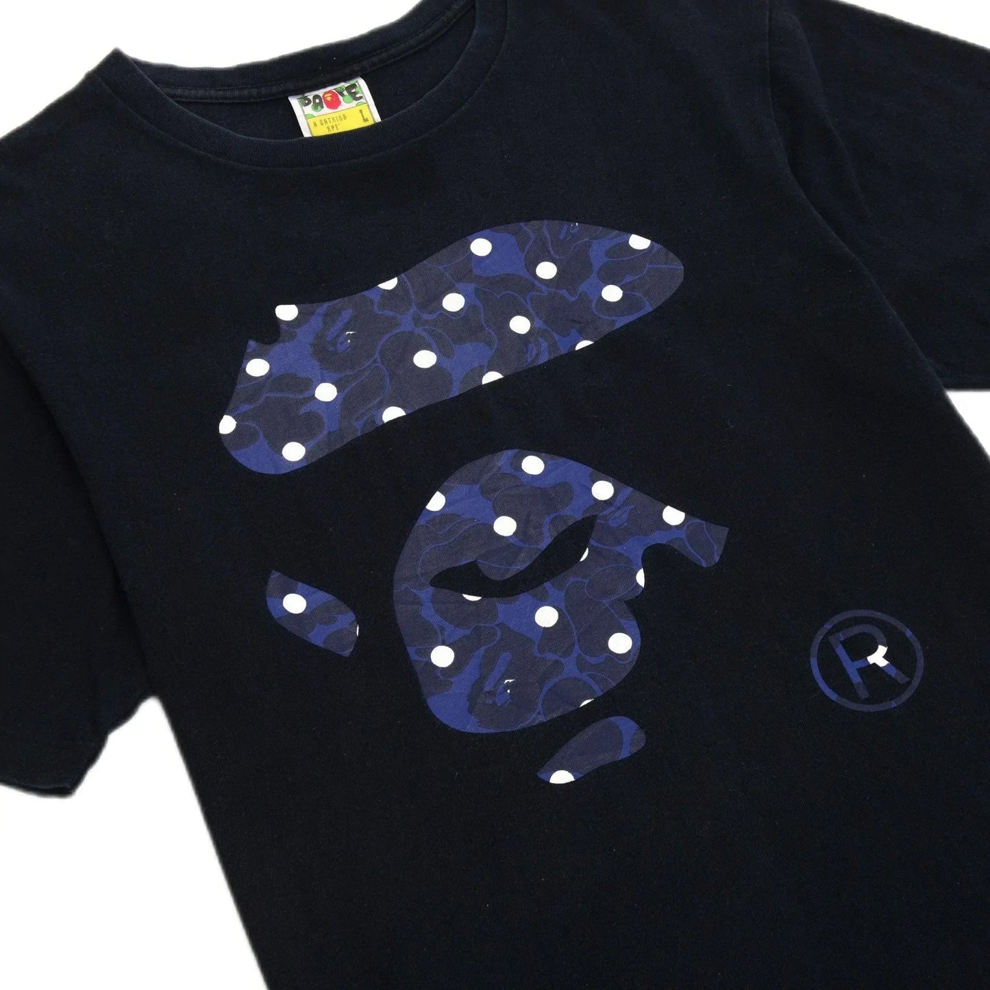 A BATHING APE POLKA DOT COLLEGE TEE  (L)