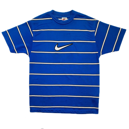 NIKE STRIPE NAVY CENTRE SWOOSH TEE  (M)