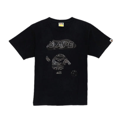 A BATHING APE SPELLOUT NOIR COLLEGE TEE  (L)