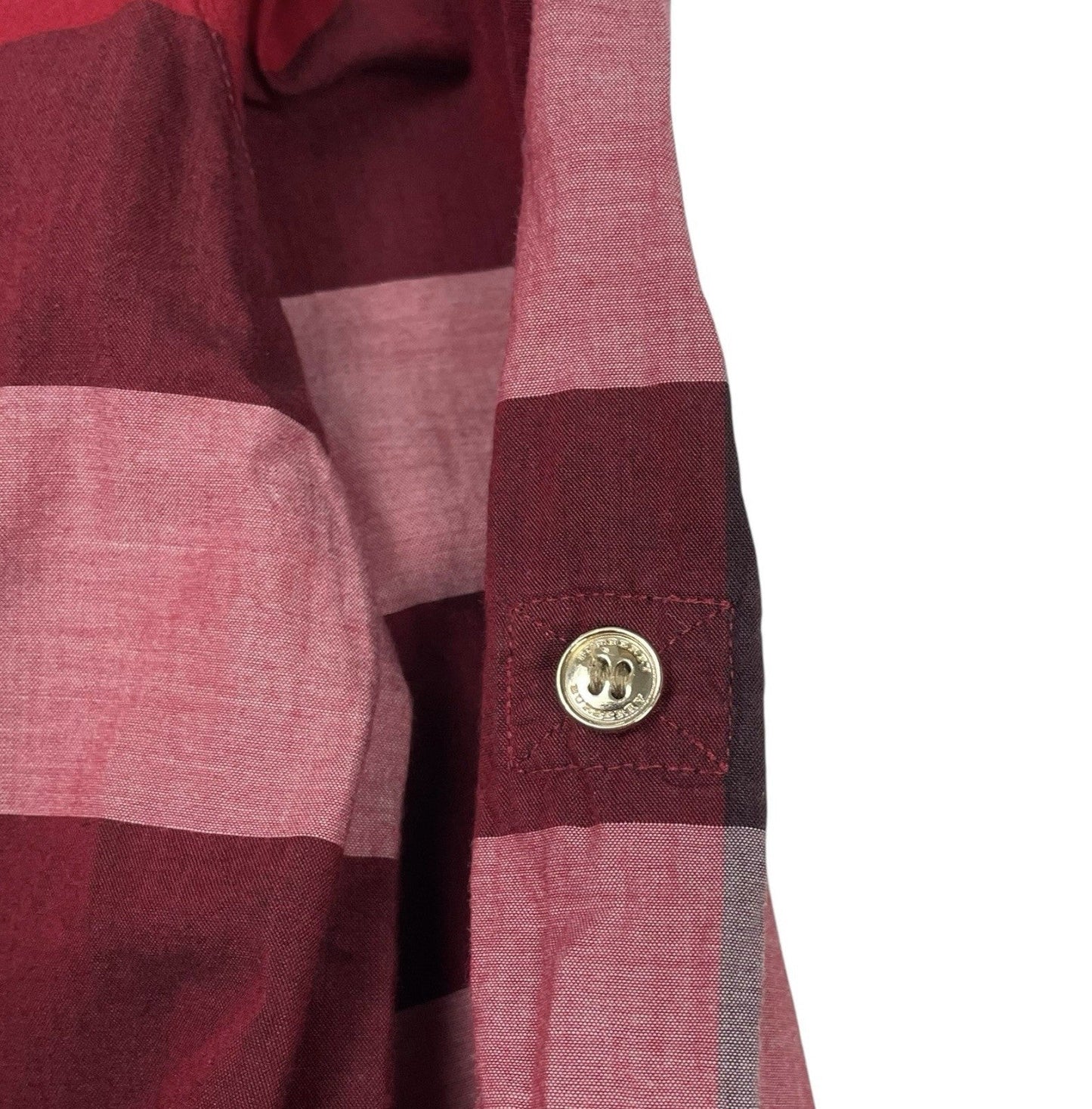 Burberry Nova Check Plaid Popover Shirt, Size UK 8 | O/S, Red