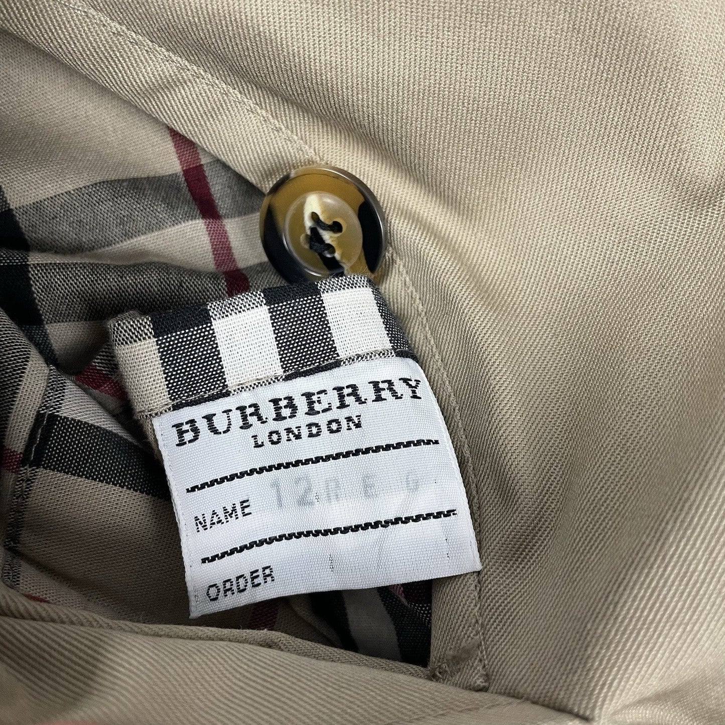 Burberry Nova Check Trench Coat, Size 12 Reg | O/S, Beige