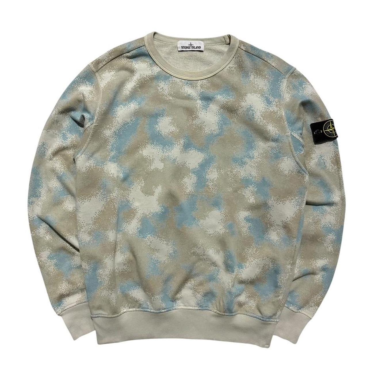 Stone Island Devore Camo Pullover Crewneck | Large, Camo