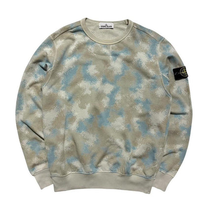 Stone Island Devore Camo Pullover Crewneck | Large, Camo