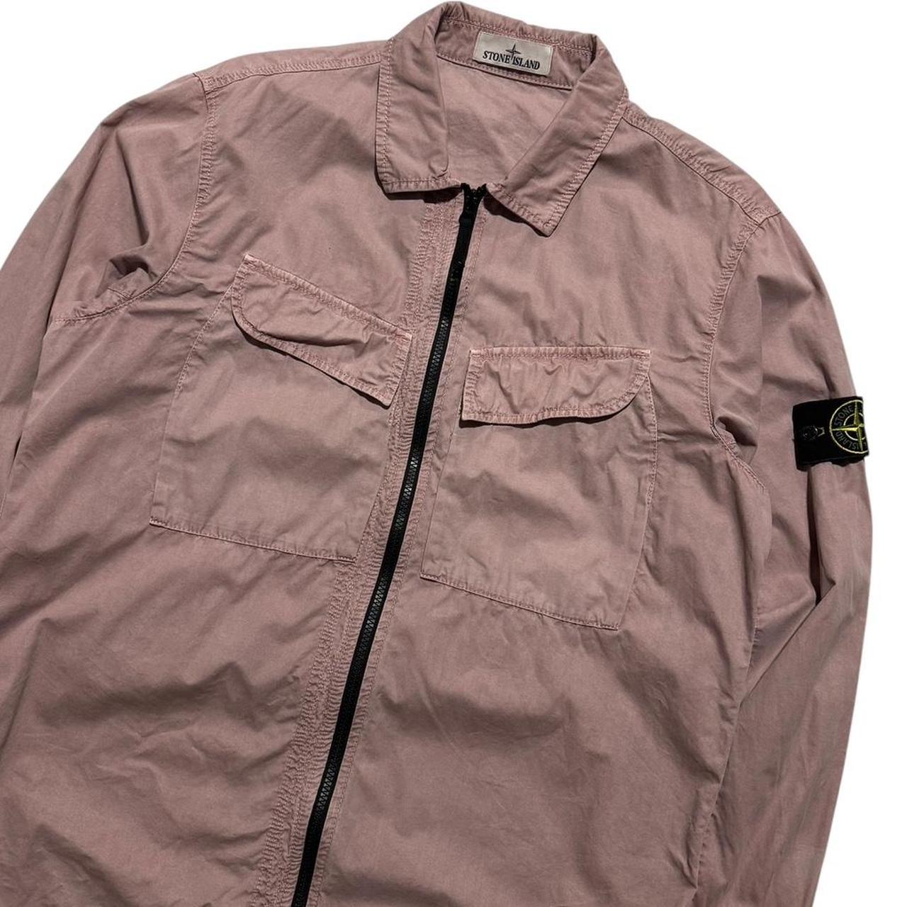 Stone Island Canvas Overshirt | Large, Dusty Pink