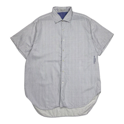 Vintage Stone Island Marina Striped Shirt, Size Large | O/S, Blue and White
