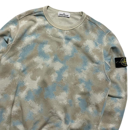 Stone Island Devore Camo Pullover Crewneck | Large, Camo