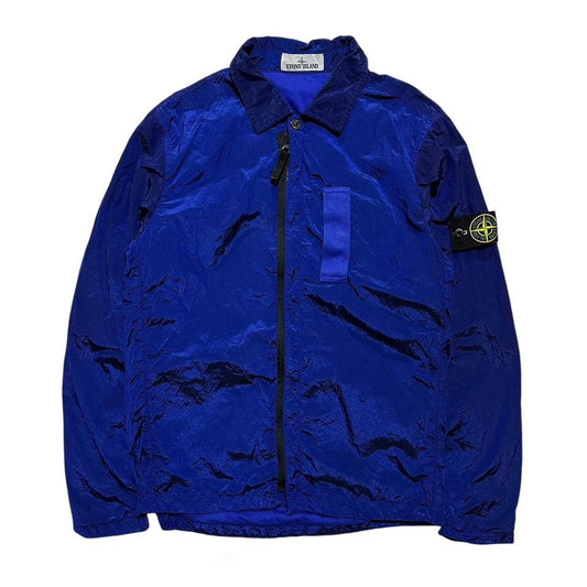 Stone Island Blue Nylon Metal Overshirt