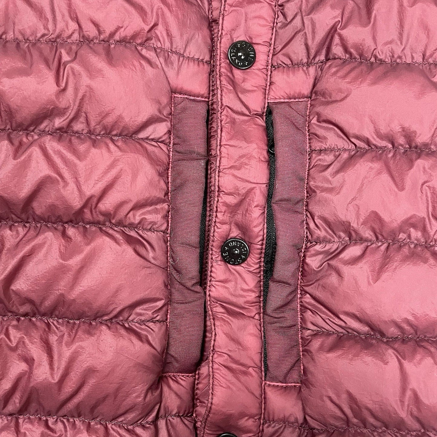 Stone Island Down Overshirt Garment Dyed Micro Yarn Jacket Shacket, Size Medium | O/S, Burgundy