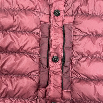 Stone Island Down Overshirt Garment Dyed Micro Yarn Jacket Shacket, Size Medium | O/S, Burgundy